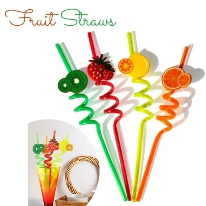 Reusable Multicolor Curly Straws – Fun Drinking Straws for Kids & Parties (8 Pcs)